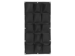 Bolsa de cultivo vertical negra para pared, 15 bolsillos, para jardín