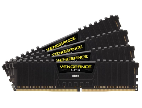 Memoria RAM DDR4 CORSAIR (4 x 32 GB - 3600 MHz - Negro)