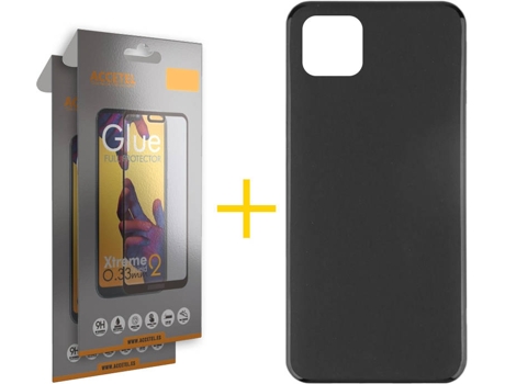Kit Funda + 2 Protectores de Pantalla Samsung Galaxy A22 5G ACCETEL Full (Negro)