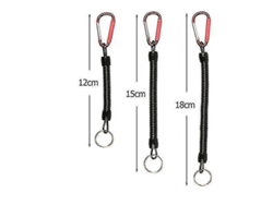 2026-cuerda Retráctil Enrollada Para Pesca Y Náutica Con Mosquetón Tpu 2.5mm 12/15/18cm 3 Piezas
