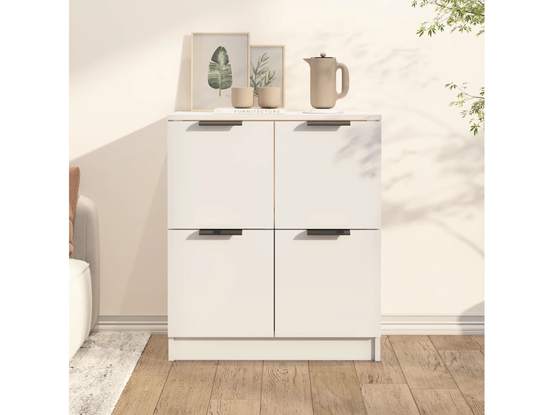 Aparador De Madera Contrachapada Blanco 60x30x70 Cm
