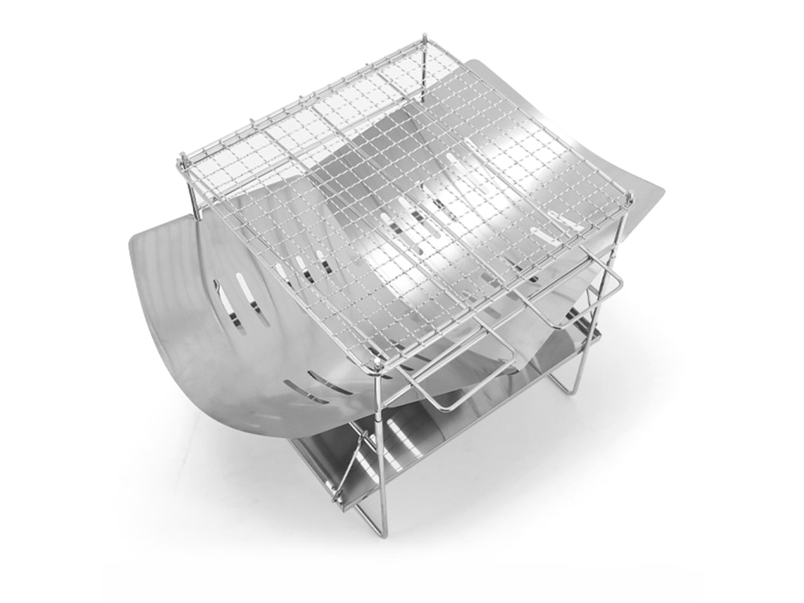 Parrilla De Carbón Plegable Portátil, De Acero Inoxidable, Para Camping, Viajes, Parque, Jardín Y Playa.