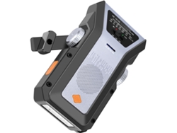 Radio de emergencia con manivela, 4000 mAh, portátil, solar, AM/FM/NOAA, con alarma SOS y linterna LED, color plateado Gertiz