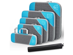 Caja de Almacenaje Plegables Nailon Viaje RNEMITERY Nylon Azul (35x45x6cm)