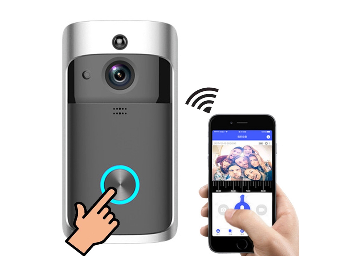 Video inalámbrico de timbre elegante de cámara de seguridad timbre wifi, audio bidireccional