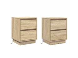 Maison Exclusive - Armario De Noche Con Cajón 2 Pcs Roble Sonoma 39 X 34,5 X 50 Cm