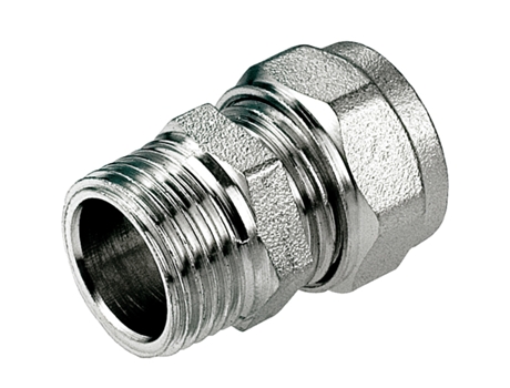 Mamilo de Unión de Latón de 20 mm x 3/4 pulgada BSP Macho para Montaje de Tubo PEX, Válvula de Compresión