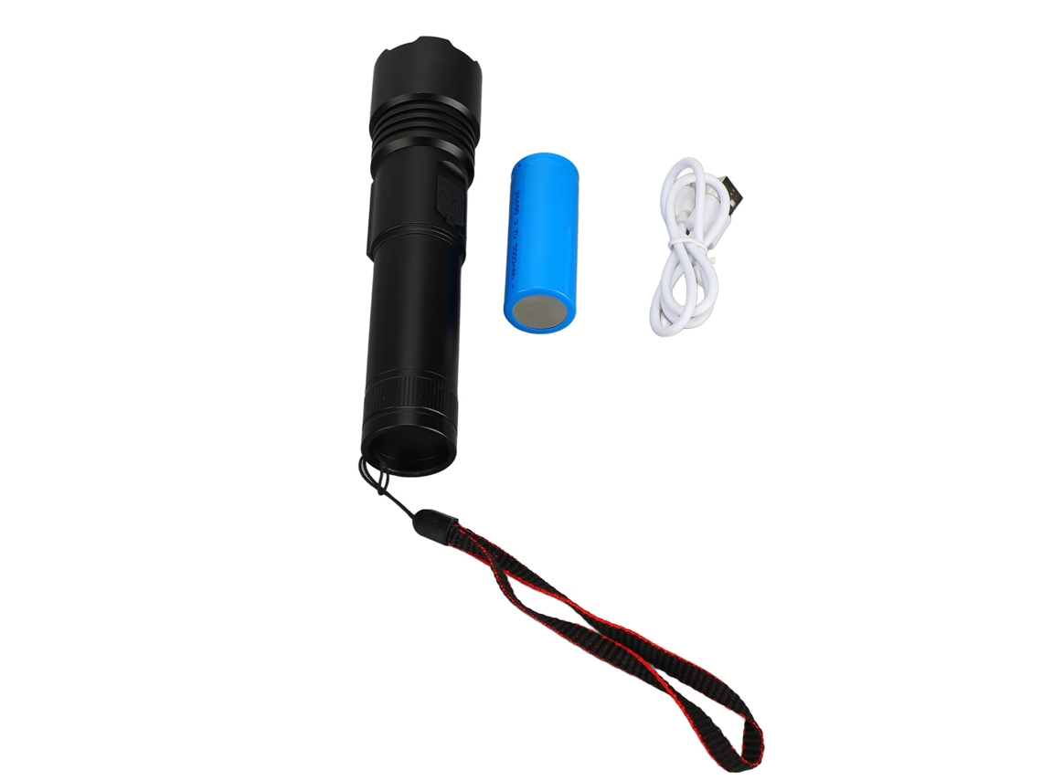 Linterna Led Recargable Tipo C Con Zoom Y Alto Brillo Para Actividades Al Aire Libre.