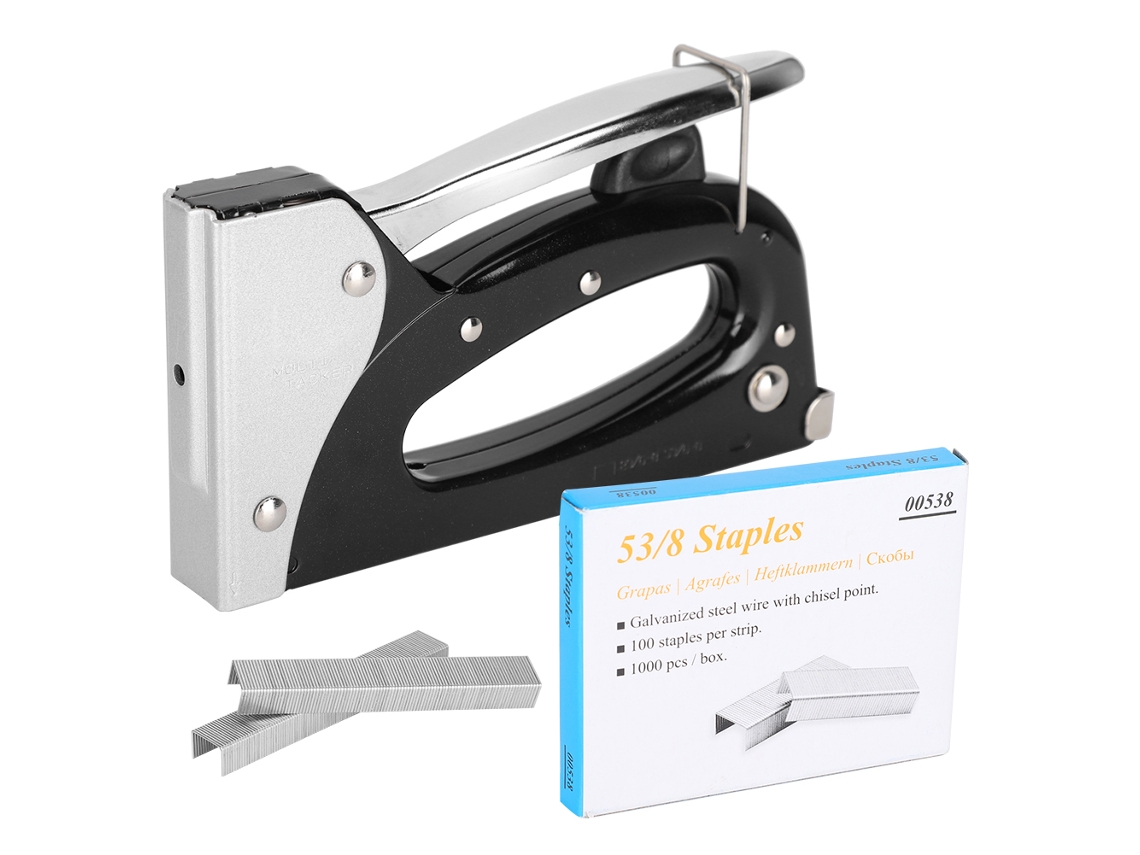 NEVEANCE Grampeadora Manual Agrafadora para Madera Metal Clavadora Manual 18512 Negro