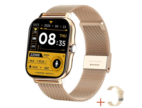 Smartwatch CO-PHÉNIX Y13 Gold Bluetooth Pulsera de acero con correa de silicona