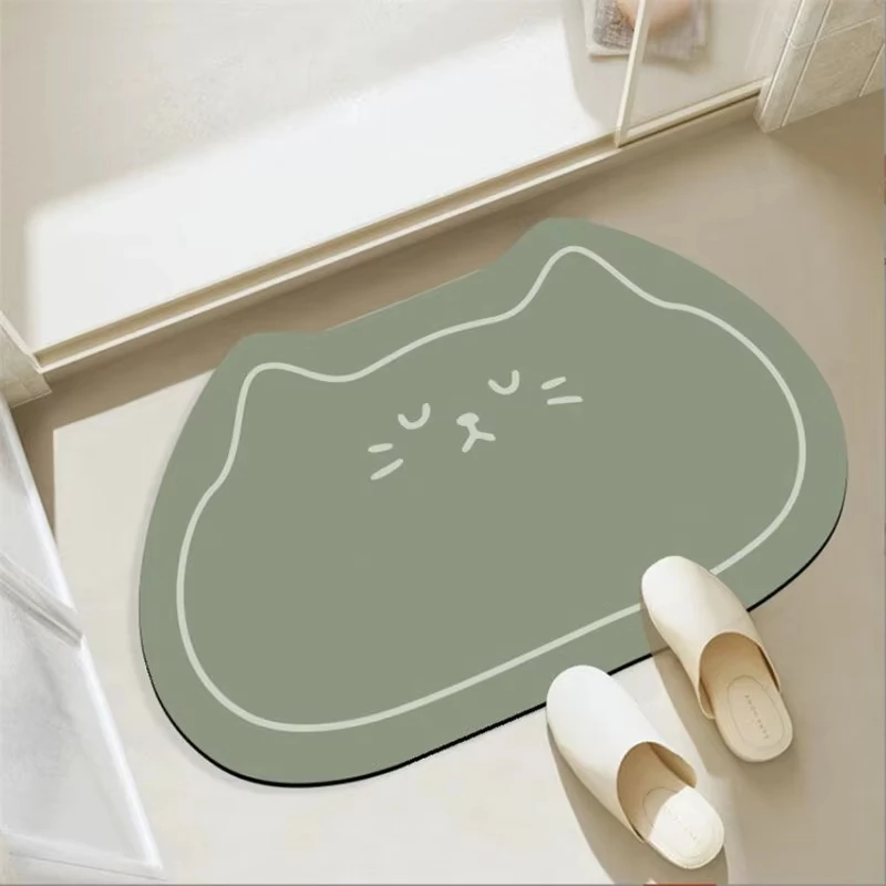 (verde 50x80cm) Alfombra De Baño Absorbente De Tierra De Diatomeas Suave, Decoración Del Hogar