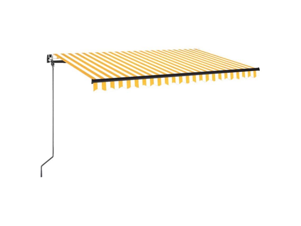 Maison Exclusive - Toldo Manual Retráctil Con Led Amarillo Y Blanco 450x350 Cm