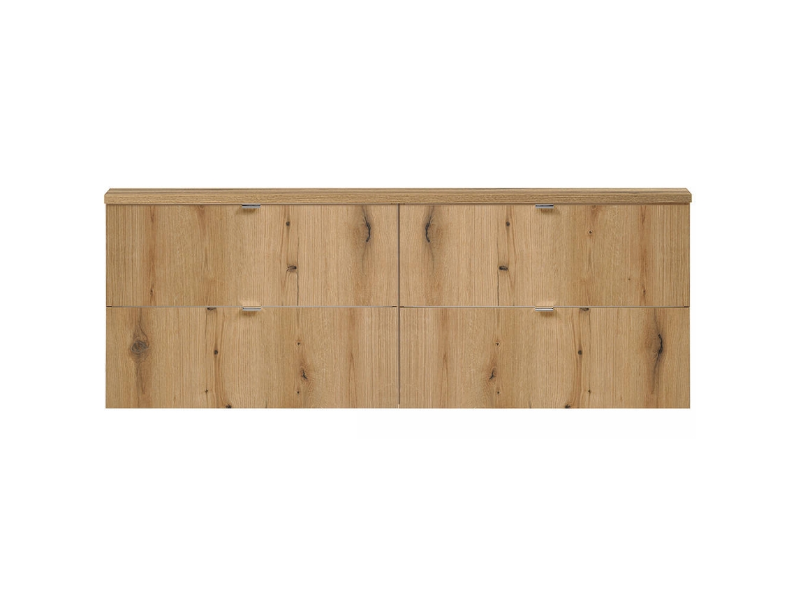 Mueble Lavabo Doble Newport 160x60x40 Cm Con 4 Cajones MDF Roble [EN.CASA]
