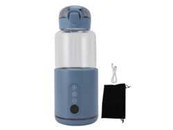 Calentador De Leche Portátil De Acero Inoxidable De 300 Ml, Inalámbrico Usb, Para Viajes, Coche, Color Azul Con Aislamiento.