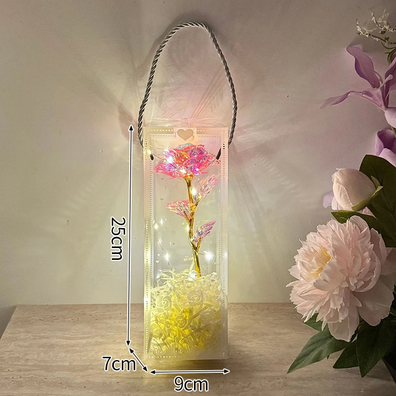 Rosas Preservadas En Botella De Vidrio, Adorno Floral Artificial Para Escritorio Con Caja De Regalo.