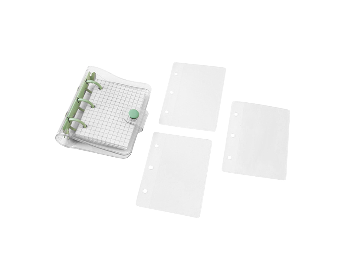 Mini Carpeta Con 3 Anillas De Pvc Transparente, Cuaderno Portátil De Hojas Sueltas Con 80 Páginas.