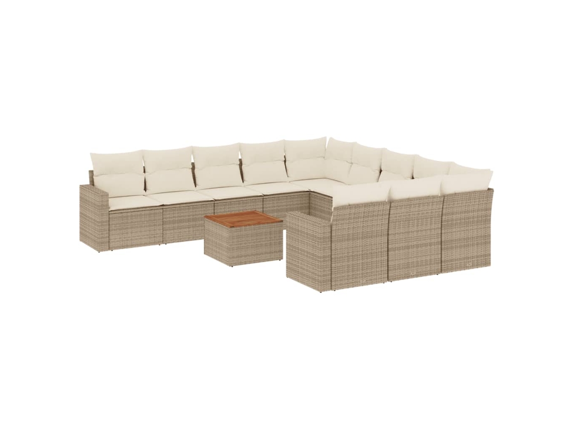 Maison Exclusive - Set De Sofás De Jardín 12 Pzas Y Cojines Ratán Sintético Marrón