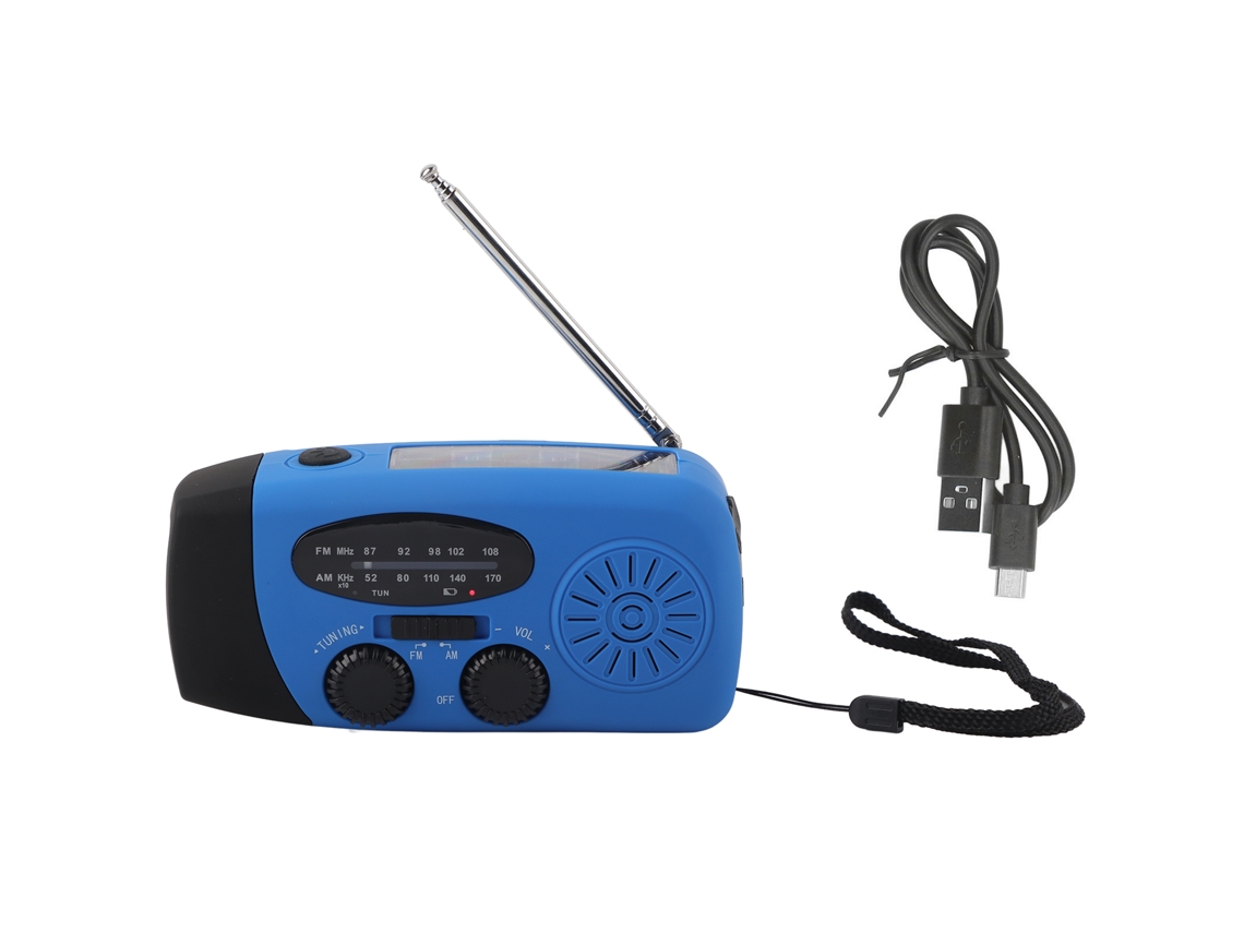 2026-radio Solar De Manivela Multifuncional Con Linterna Led Para Emergencias Y Camping Al Aire Libre Azul Europa