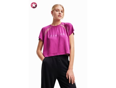 Camiseta de Mujer para Deporte DESIGUAL Malla Rosa (L)