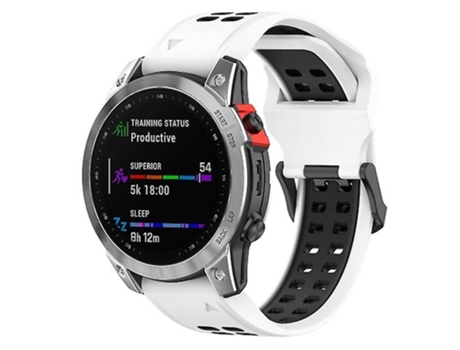 Correa para Garmin Descent G1/Coros Vertix 22mm correa de reloj de silicona de doble fila de liberación rápida blanco negro VENISYMLIS