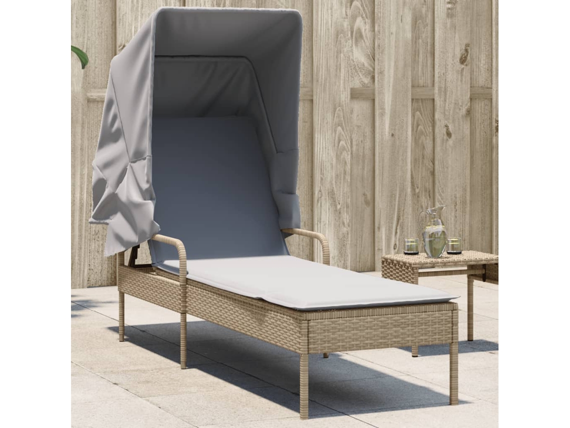 Tumbonasilla Con Capota Ratán Sintético Beige Wsd71744