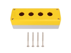 Caixa De Controle Com Interruptores Push Button Industrial De 4 Grupos Ip65 Abs Amarelo