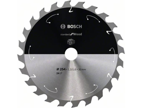 Disco de Sierra Circular BOSCH Standard para Madera Para Sierras a Batería 254x2.2/1.6x30 T24 para Sierras Bancada