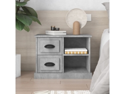 Mesita de Noche 60X35,5X45 Cm Gris Cemento