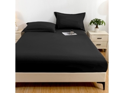 Protector De Colchón Impermeable, Funda De Almohada No Incluida, Suave Y Delicado Para La Piel, Color Negro, 200x220cm. Panoona