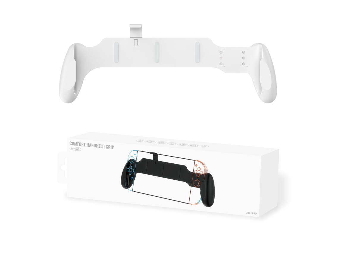 Grip Para Switch 2 Diseño Ergonómico Asimétrico Mango De Consola De Juegos Blanco