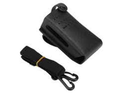 Capa De Couro Pu Protetora Para Rádio Bidirecional Walkie Talkie Motorola P6600 Com Alça De Nylon