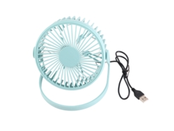 Ventilador De Mesa Usb Pequeño Portátil 360° Rotación Motor Sin Escobillas Bajo Ruido Azul Cielo