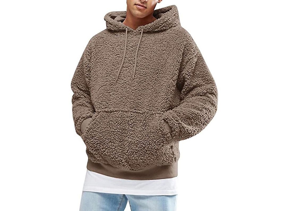 2026-chaqueta Con Capucha De Felpa Para Hombre, Manga Larga, Con Bolsillo, Sudadera Teddy Bear Qnc L Café