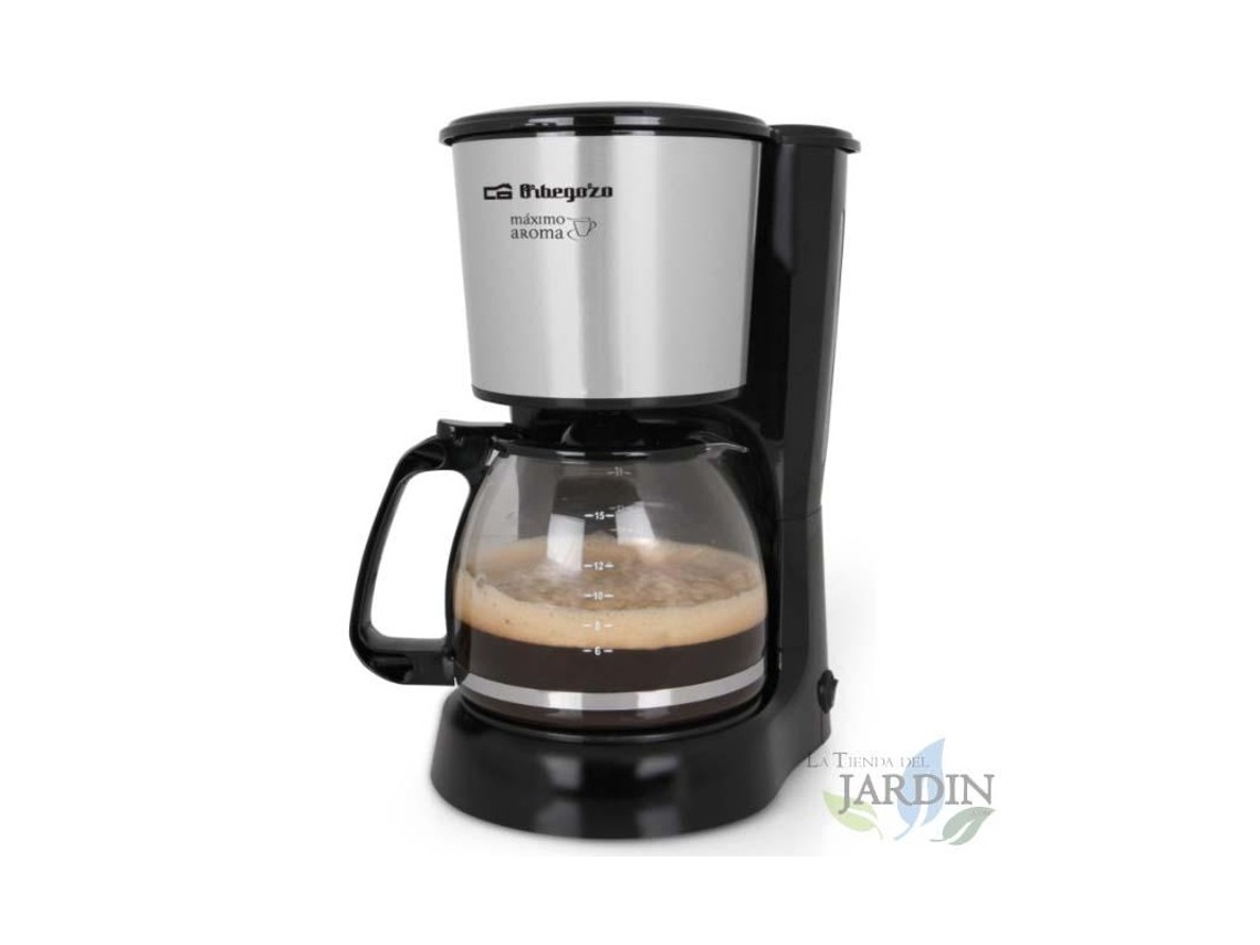 Cafetera de Goteo ORBEGOZO 15 Tazas Frontal Inox 800 W