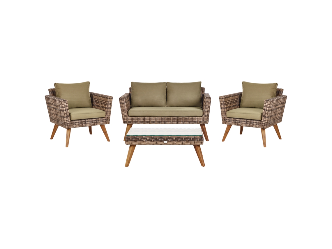 Conjunto de Exterior en Ratán BELIANI Vittoria de Ratán Sintético Natural 135X70X63