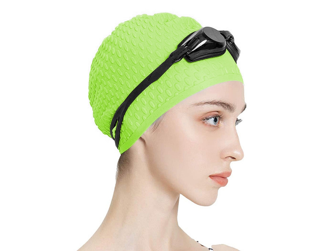 Gorro de natación elástico de silicona con forma de gota de agua para hombres y mujeres Kofihety