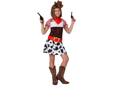 Disfraz de Niña DISFRAZZES Vaquera Falda Estampado Vaca (Talla: 5 a 6 años)