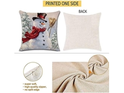 Acento Cuadrado Decorativo Para Sofá Sofá, Muñeco De Nieve De Navidad De Invierno Súper Suave Tapa De Toldo Pájaros Mortueltoe Abeto, Decoración Del H
