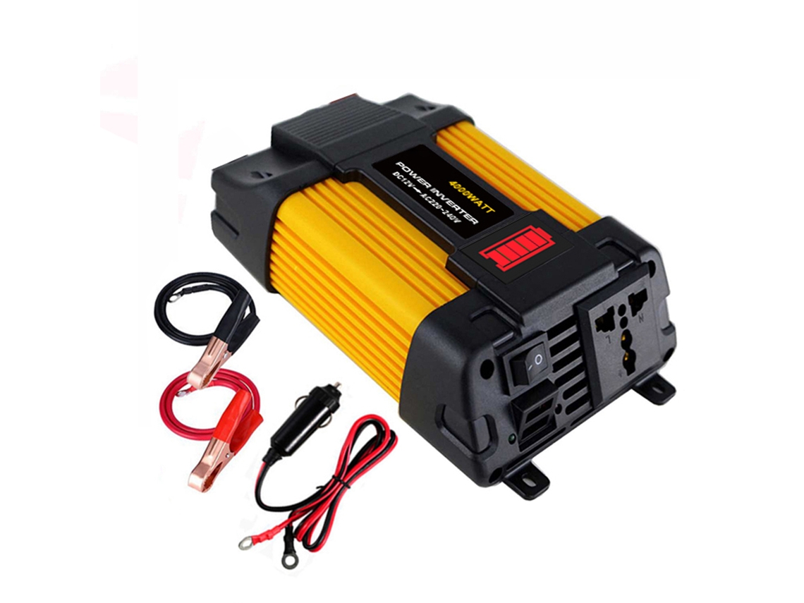 Inversor De Onda Sinusoidal Modificada De 4000 W De Potencia Máxima, De 12 V A 220 V, Con Usb De 2,1 A Y Pantalla Led.