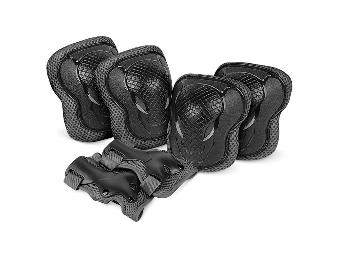 Skate equilíbrio bicicleta patinação conjunto de proteção DIGITALLAB S, Para Niños De 2 A 6 Años (Negro)