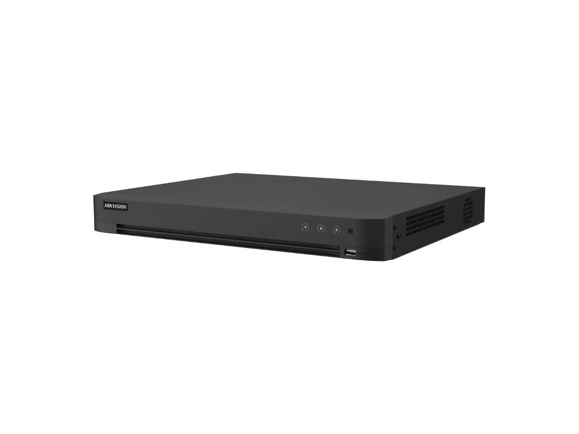 Grabador DVR Hikvision Pro 5 en 1, 16 canales HDTVI/HDCVI/AHD/CVBS, hasta 32 canales IP, Acusense