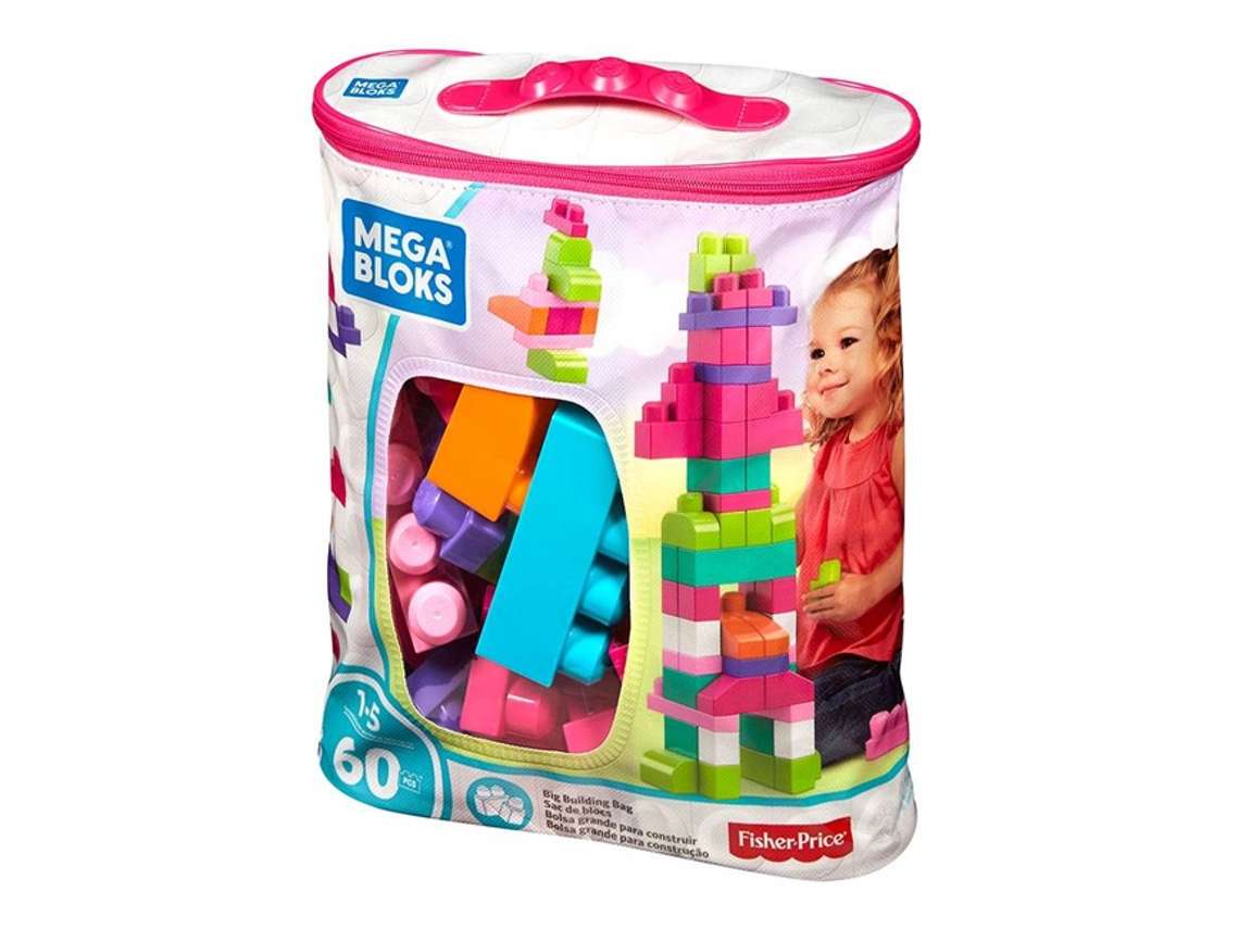 Blocs de Construcción MEGA BLOKS Mega Bloks Bolsa 60 Peças Rosa (Edad Mínima: 1 Año - 60 Piezas)