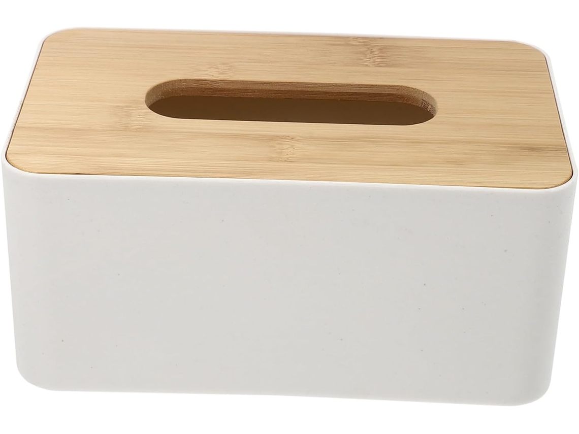 Tapa, Bambú, Papel, 1 Unidad Caja De Pañuelos Multiusos Soporte Para Pañuelos De Papel Con C