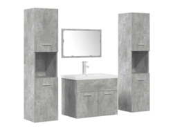 Conjunto 5 muebles de baño VIDAXL madera ingeniería gris hormigón