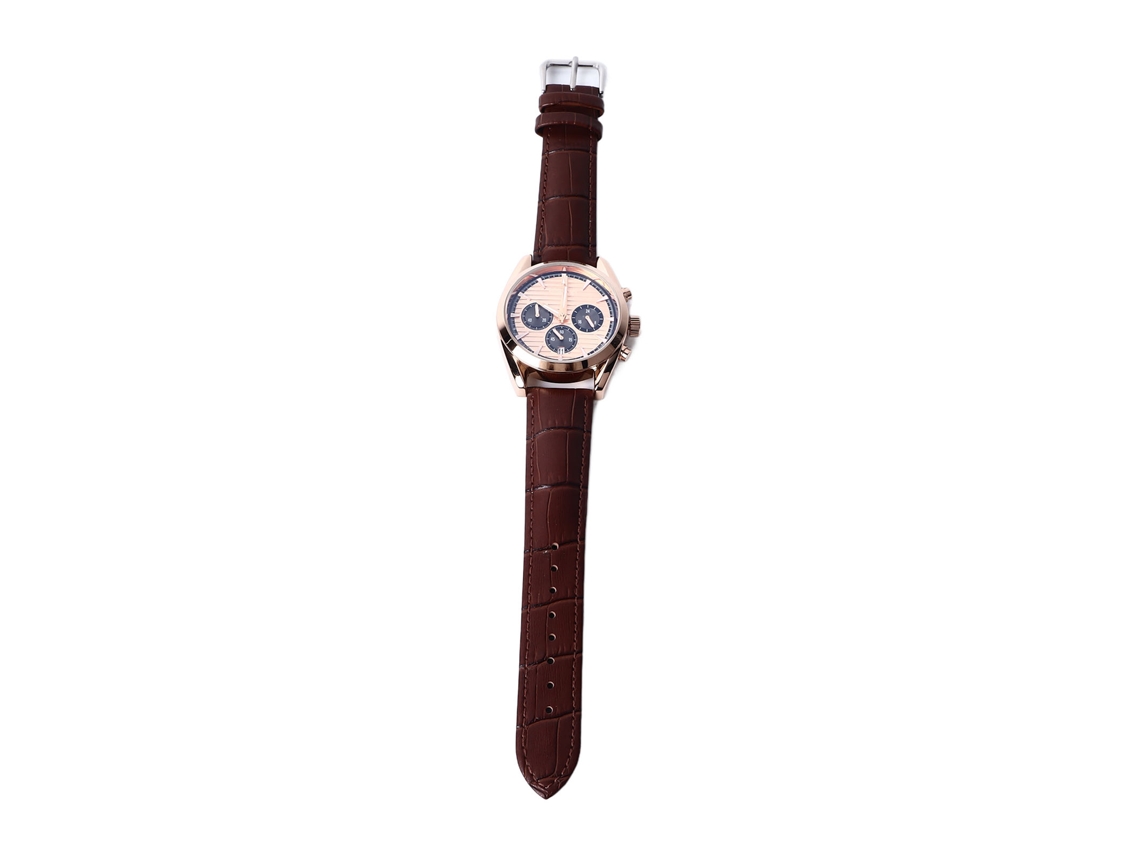 Reloj Cronógrafo De Cuarzo Para Hombre Con Correa De Piel Sintética Luminosa, Resistente Al Agua.