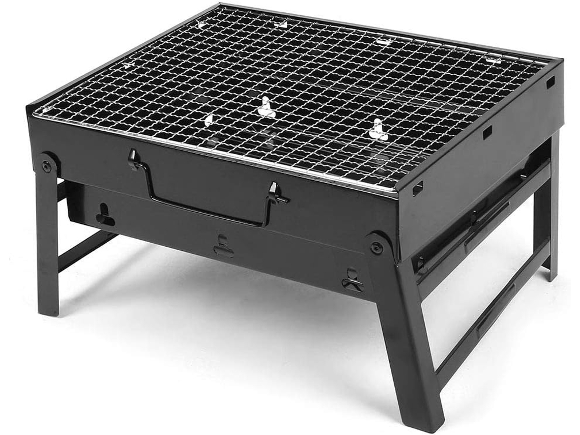 Barbacoa/ahumador Portátil Plegable De Acero Inoxidable Para Carbón, Ideal Para Usar Sobre Una Mesa En Campamentos.
