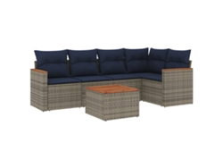 Maison Exclusive - Conjunto De Sofá De Jardín De 6 Piezas Con Cojines, Poliratán Gris