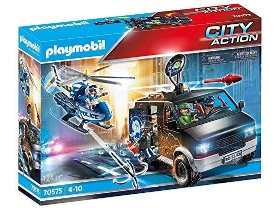 PLAYMOBIL City Action: Persecución con helicoptero - 70269 (Edad Mínima: 4 - 124 piezas)