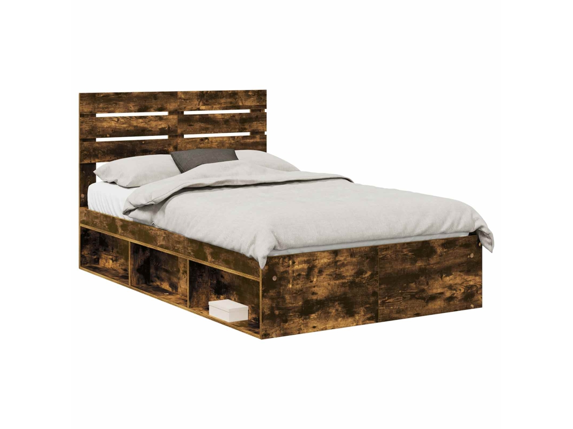 Maison Exclusive - Estructura De Cama Con Cabecera Roble Ahumado 120 X 200 Cm