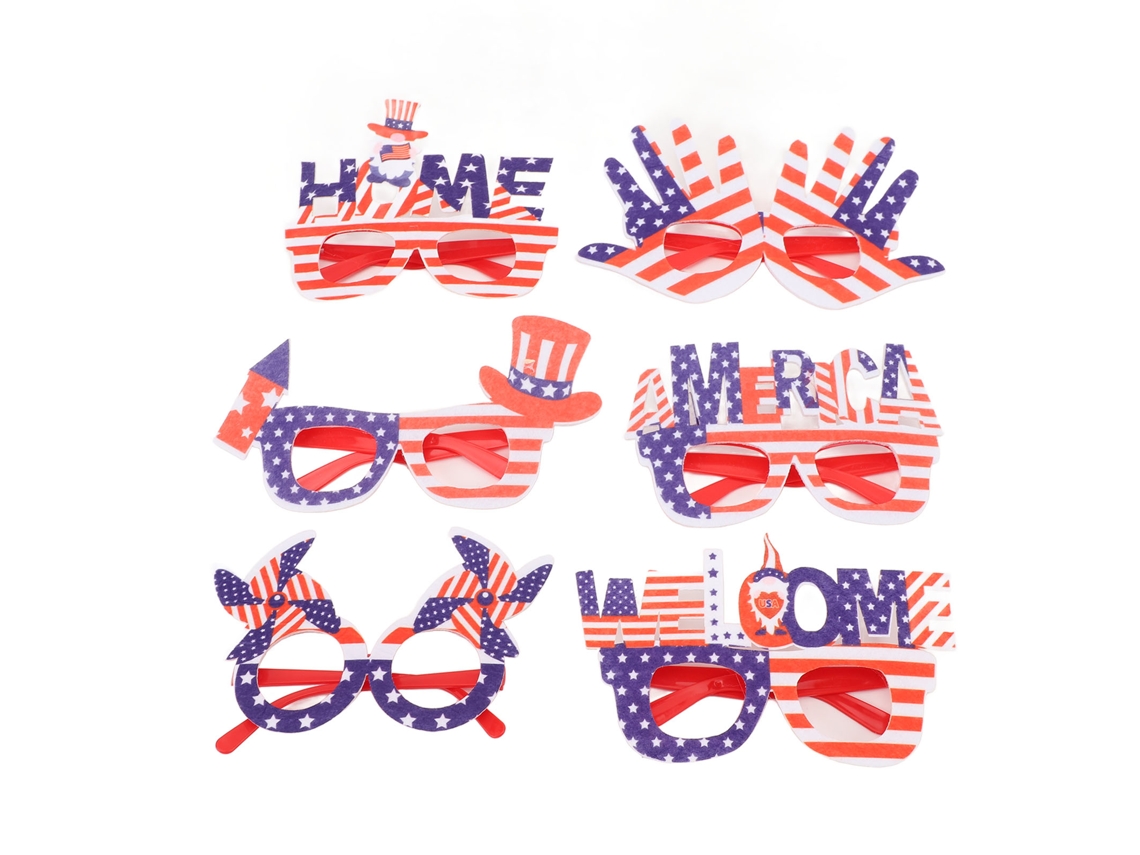 6 Vasos Para Fiesta Del 4 De Julio, Decoraciones Patrióticas Americanas, Estilo Bandera, Sol, Rojo, Blanco, Azul, Accesorios